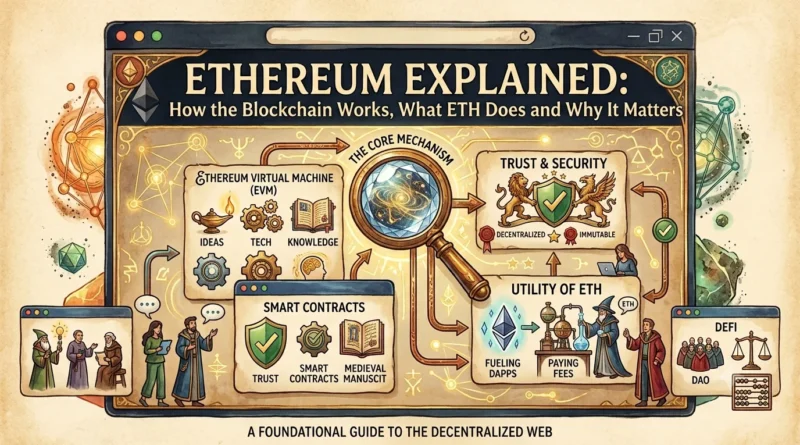 Ethereum Explained How the Blockchain Works, What ETH Does and Why It Matters.